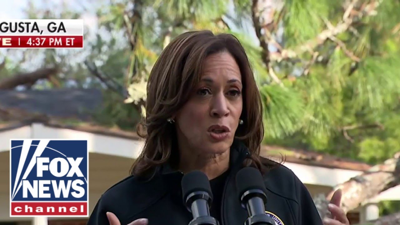 Kamala Harris visits Georgia in the aftermath of Hurricane Helene - YouTube