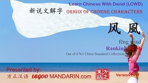 Origin of Chinese Characters - 0274 风 風 fēng wind - Learn Chinese with Flash Cards