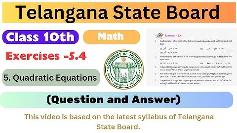 10th class Maths Chapter -5 Quadratic Equations Exercise 5.4 Solution Telangana state board Answer.