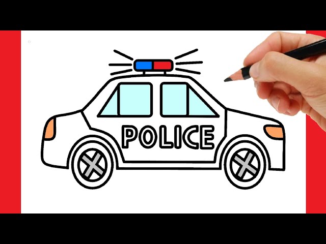 HOW TO DRAW POLICE CAR - HOW TO DRAW A CAR 