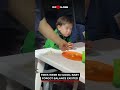 Toddler Eating Fries Falls Back In Funny Moment