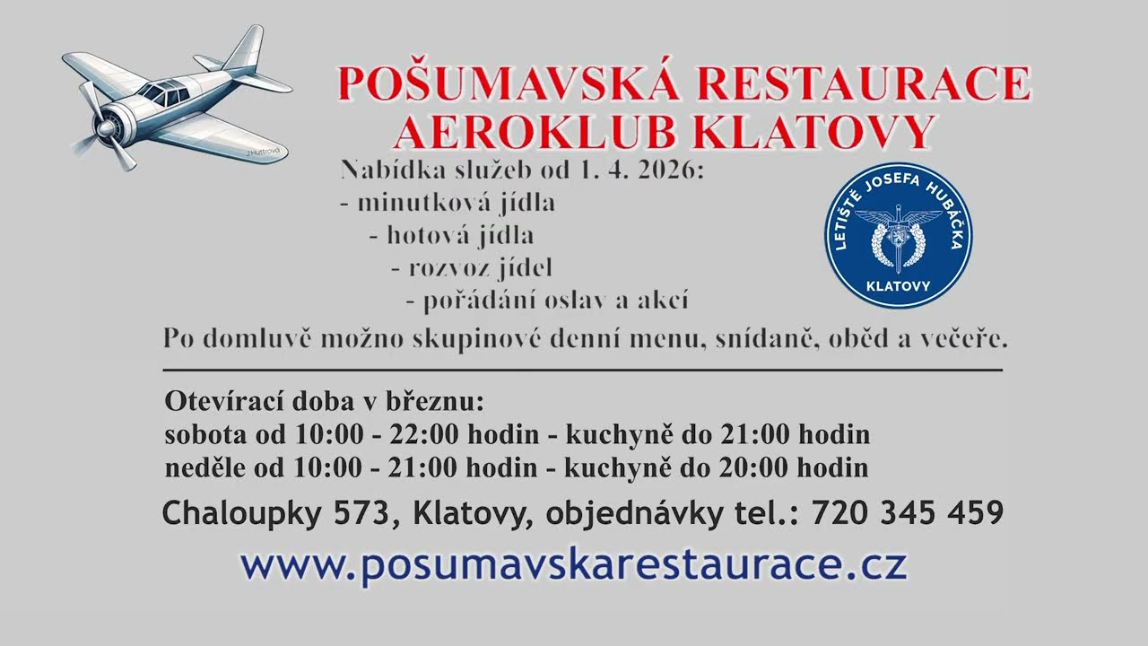Pošumavská restaurace na letišti v Klatovech