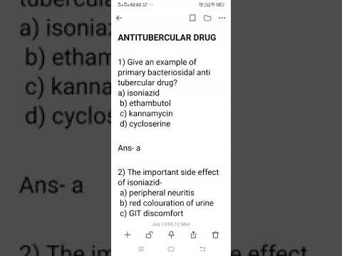 Antitubercular drug mcq