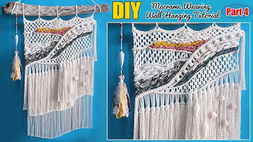 WAVES - Macrame Weaving Tapestry Wall Hanging Design & Tutorial by LIT decor (Weaving - Part 4)