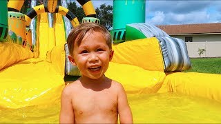Jackson's Three Year Old Birthday Party (HUGE Waterslide)