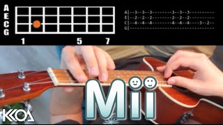 Mii Theme EASY Ukulele Tutorial with Tabs