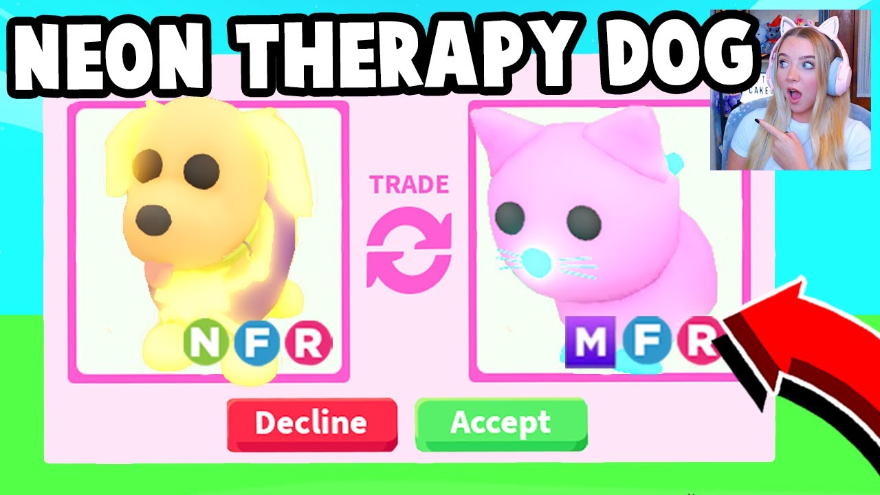 Trading First Neon Therapy Dog In Adopt Me Youtube