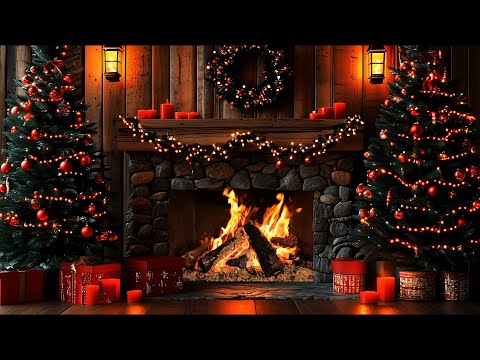 Cozy Xmas Fireplace 4K With Crackling Logs In A Warm Cabin Ambience For Stress And Insomnia Relief