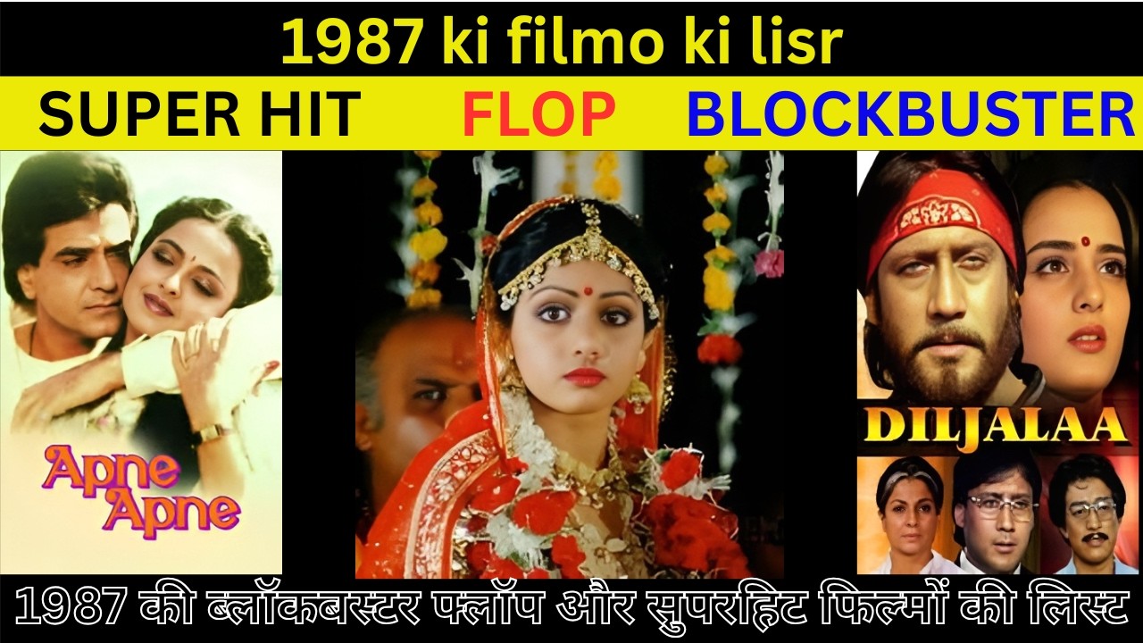 1987 ki blockbuster flop and superhit filme // 1987 की ब्लॉकबूस्टर फ्लॉप और सुपरहिट फिल्मों की लिस्ट