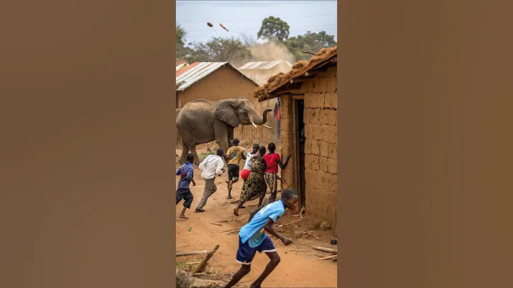 A herd of mad elephants has entered the village #shortvideo #elephante #wildlife thumbnail
