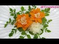 Beautiful carrot and radish flowers design  arrangements  art of vegetable carving  decoration