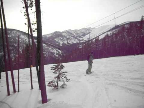 Snowboarding at Lookout Pass