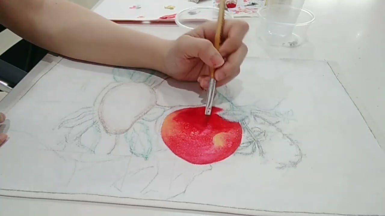 Drawing 1: My Still Life Artwork "Fleshy Pomes and Sweet Basils" Painting: Part 2