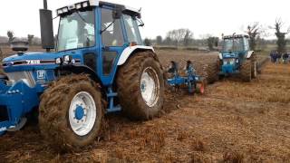 ford 7610 push pull ploughing