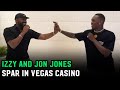 Jon Jones and Israel Adesanya spar in Vegas casino