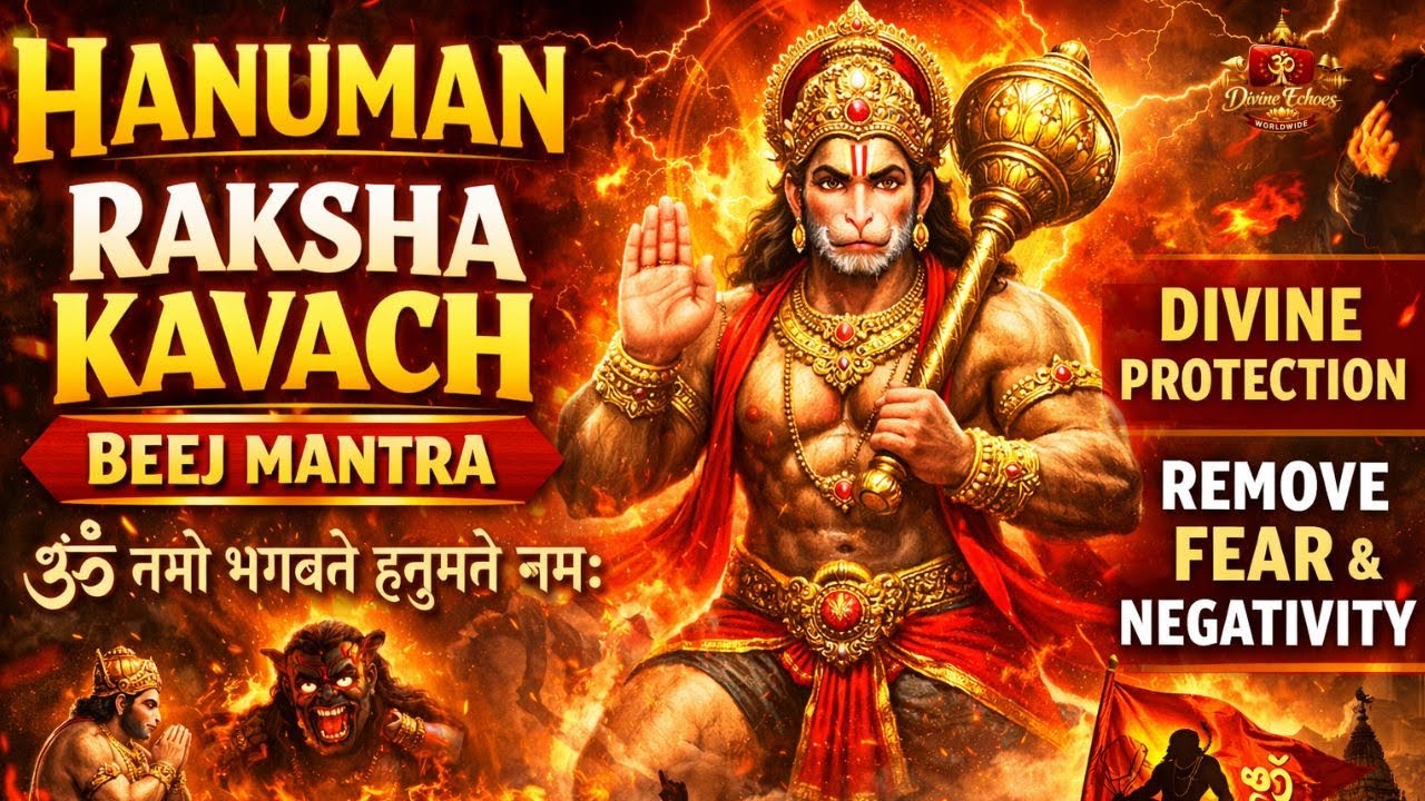 Hanuman Raksha Kavach Beej Mantra 🔥 Powerful Protection Mantra for Fearless Life