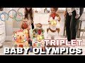 ONE YEAR OLD TRIPLET OLYMPIAN BABIES COMPETE