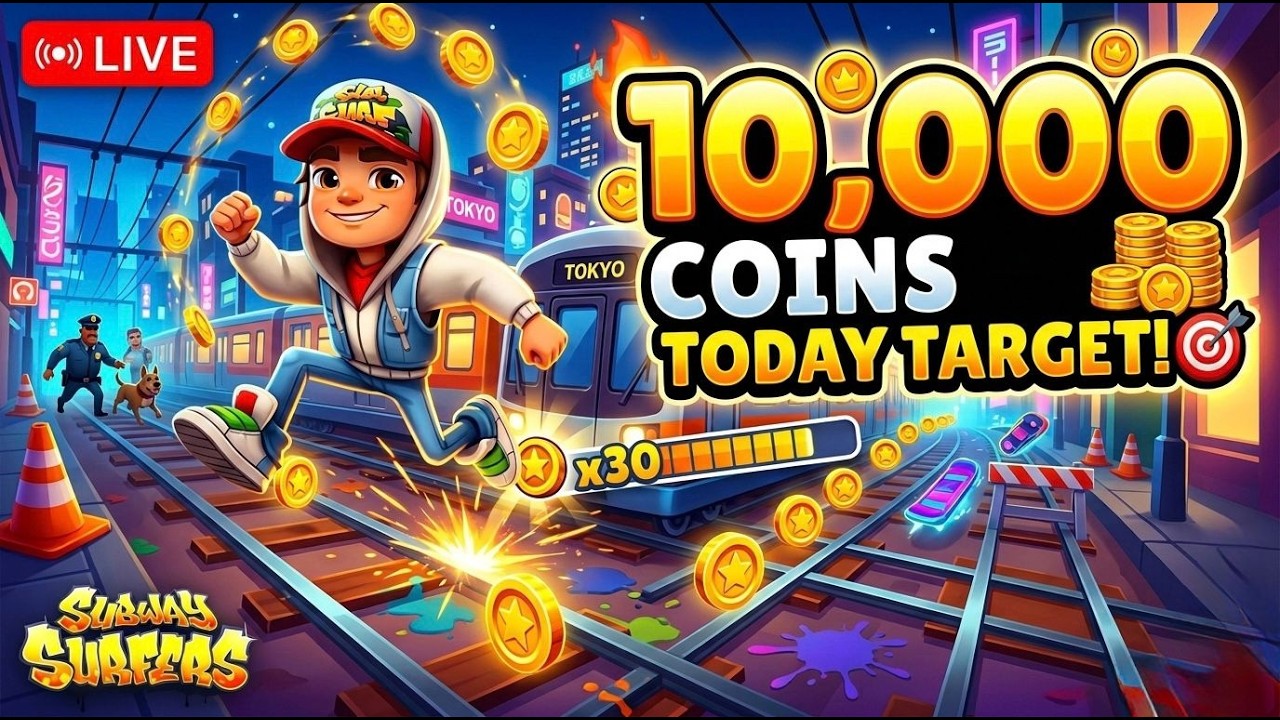 🔴🏃‍♂️ 10,000 COIN CHALLENGE! | Subway Surfers Live 💎 #livestream #subwaysurferslive