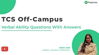 TCS Off Campus Verbal English Questions with Answers 2022
