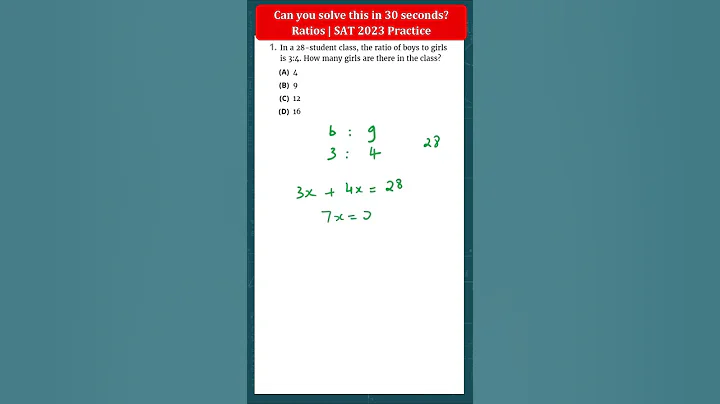 Can you solve this in 30 seconds? Easy Ratios SAT ...