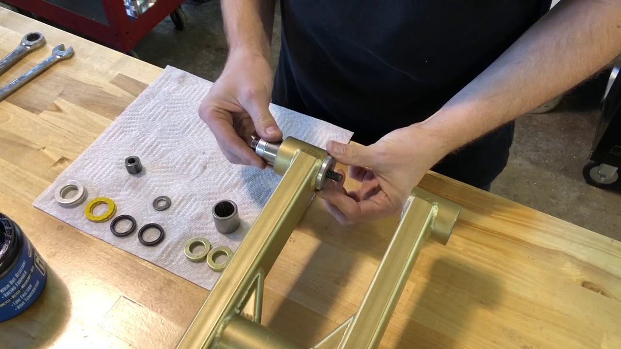 HowTo Install Swingarm Pivot Bearings quick easy tool Atv Motorcycle