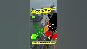 Monthly gross Minimum Wage in Europe (2023) #shorts
