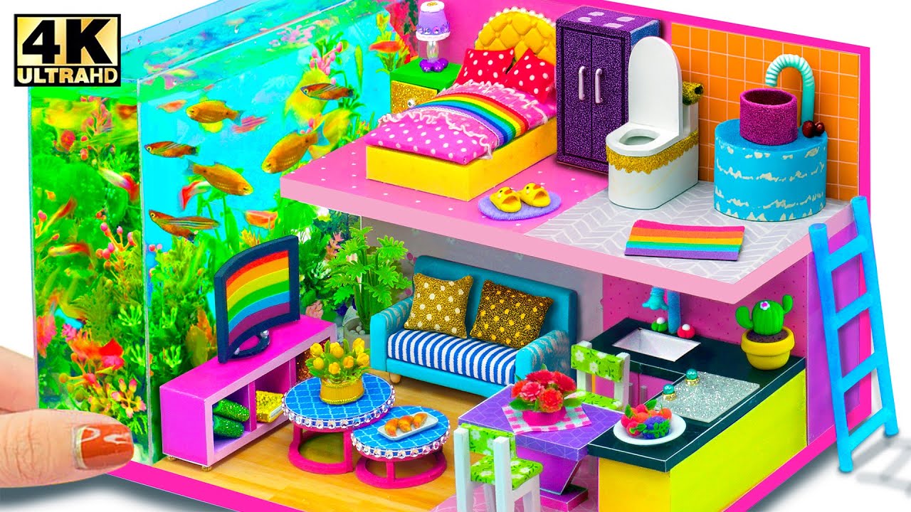 How To Build High Rise Fish Tank House from Cardboard for Family ️ DIY ...