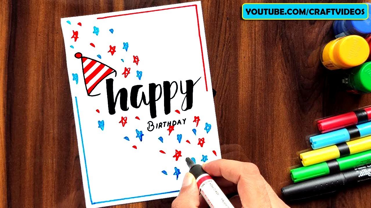 BIRTHDAY CARD DRAWING FOR FATHER - Speed Drawing - YouTube