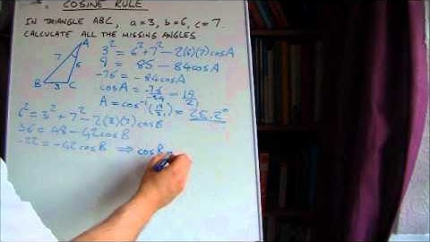 Cosine Rule --- some examples.