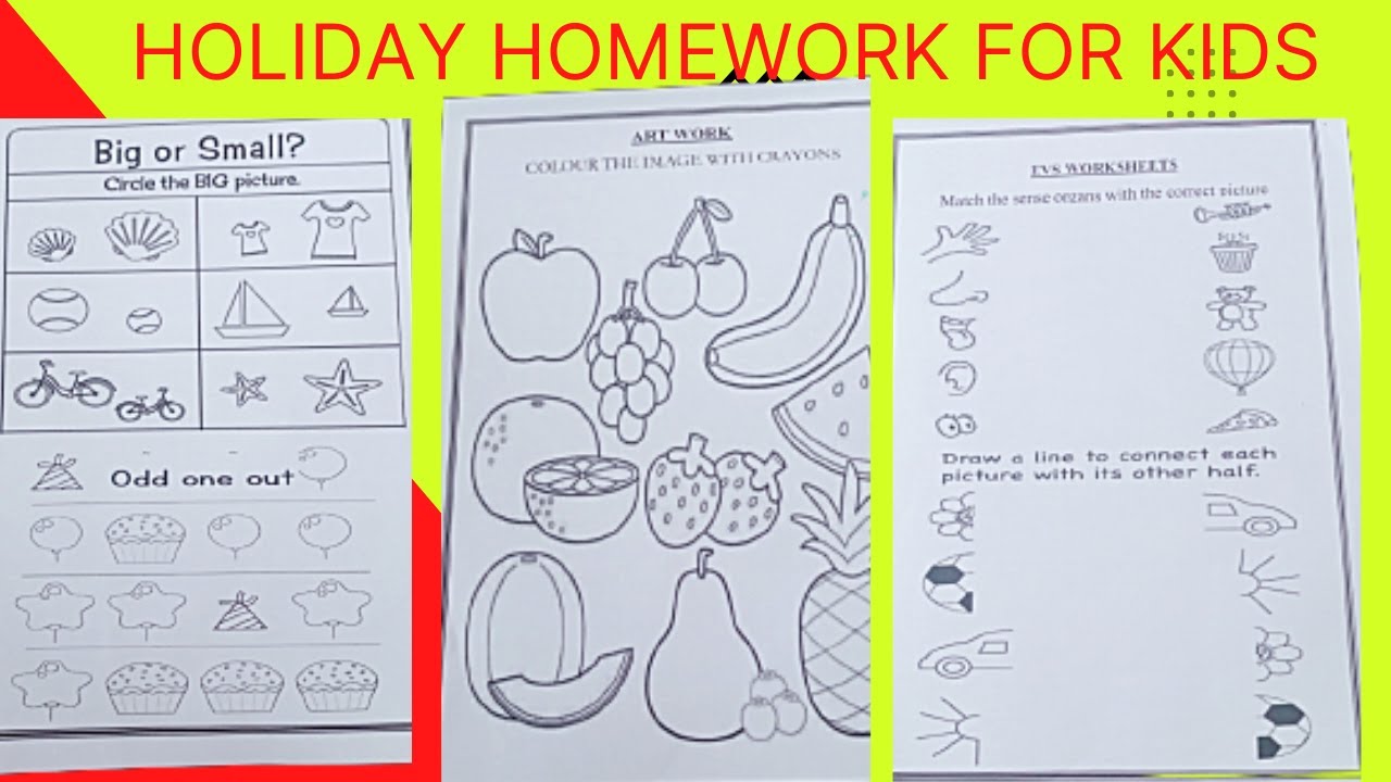 holiday homework nursery class