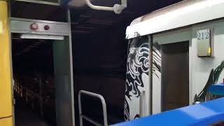 台北捷運341型子彈列車電影彩繪數位列車往南港展覽館離開BL18市政府站