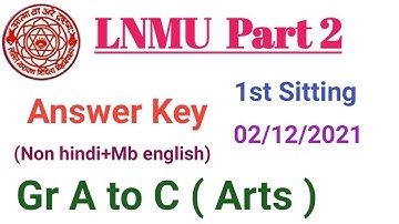 Lnmu ba part 2 rb non hindi+mb english answer key | gr a to c