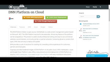 DNN Platform on Windows 2012 R2- Deploy on Azure , AWS and Google Cloud Platform.
