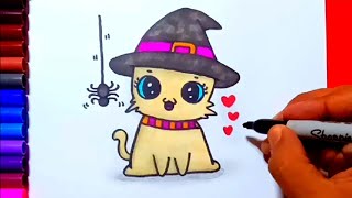 How to draw a cute kitten easy | Zed cute drawings