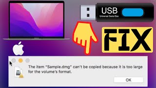 the item can't be copied because it is too large for the volume's format - how to fix error macos