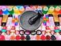 Satisfying mixing makeup cosmetics glitter squishy balls into glossy slime gogo slime asmr