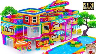 ASMR x 1.5 - How To Build Rainbow Contemporary Cafe Shop House With Romantic Balcony For Pets