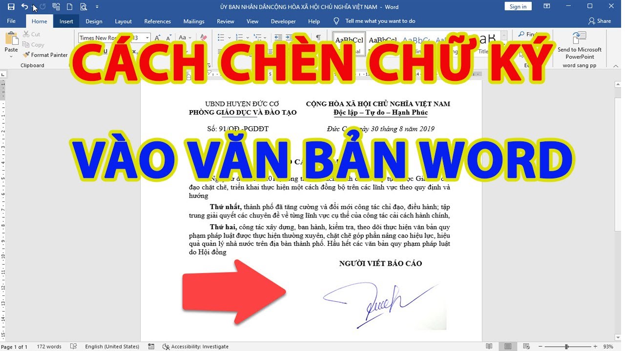 Cách chèn chữ ký vào word cực kỳ dễ dàng