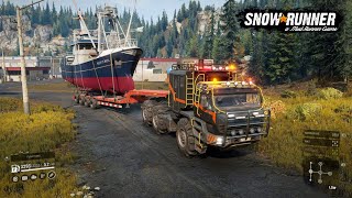 SnowRunner - AZOV 4220 ANTARCTIC Truck Transporting A Havy Ship Load In Forest Mud Road | #416