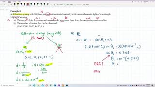 Matriculation Physics: Diffraction Grating (Q3)