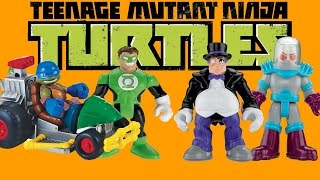 Ninja Turtles Leonardo Rescues Green Lantern from Mr Freeze and Penguin