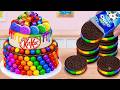 Yummy Colorful Rainbow Cake 🌈 Relaxing Cake Decorating ASMR✨Tiny Treat Creations