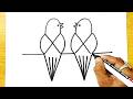 Most simple way to draw birds birds from x x picture 
