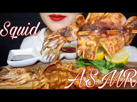 ASMR/NO TALKING/SQUID/오징어 구이 /리얼 사운드 먹방/咀嚼音/鱿鱼串