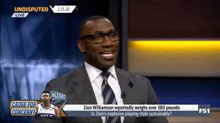 Shannon Sharpe worried that Zion reportedly weighs 300 pounds