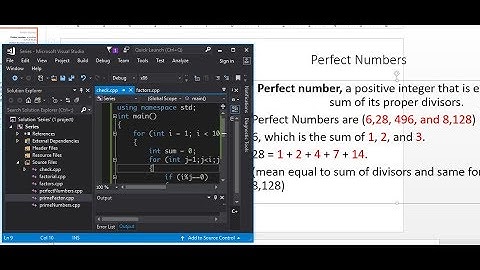 C++/C Program To Print Perfect Numbers