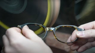 Het proces van het maken van een bril. Een uitgebreid Japans fabricageproces voor brillen.