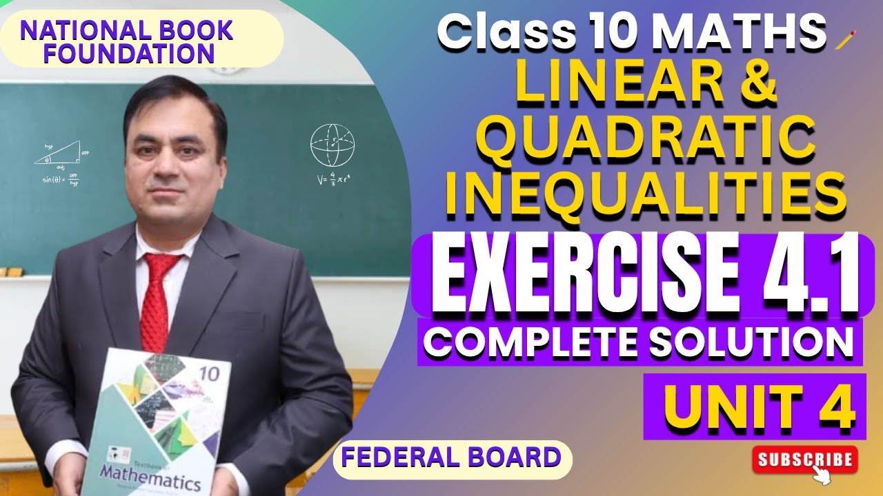 Exercise 4.1 Full Solutions | Linear & Quadratic Inequalities| Class 10 ...
