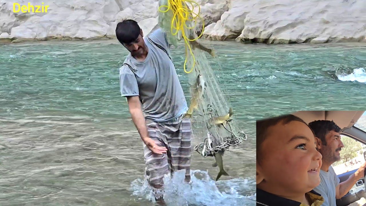 River, fish, longing; children are waiting for their father.