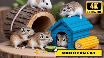 Cat TV Mouse Maze | Real Mice Run, Jump & Hide in Logs | 3 Hours 4K HDR Video for Cats